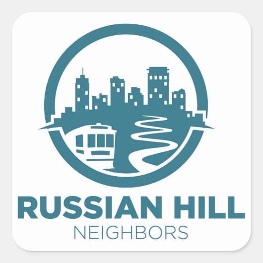 Mit Stolz auf die Nachbarschaft gesiegelt! Quadratischer Aufkleber (Vorderseite)