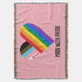 Mit Stolz gefertigt Regenbogen-Herz Custom Modern Decke (Vorderseite Vertikal)