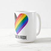 Mit Stolz gefertigt Regenbogen-Herz Custom Modern Kaffeetasse (VorderseiteRechts)