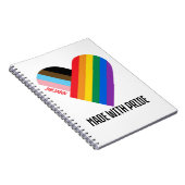 Mit Stolz gefertigt Regenbogen-Herz Custom Modern  Notizblock (Rechte Seite)