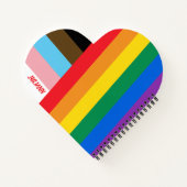 Mit Stolz gefertigt Regenbogen-Herz Custom Modern Notizblock (Rückseite)