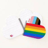 Mit Stolz gefertigt Regenbogen-Herz Custom Modern Notizblock (Innenseite)