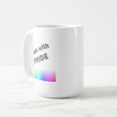 Mit Stolz hergestellt Kaffeetasse (Vorderseite Links)