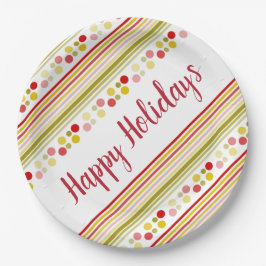 Mit Streifen und Polka-Punkten angereichert Pappteller
