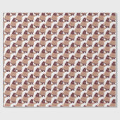 mit Strumpf-Kappe und Schneeflocken Geschenkpapier (Flach)