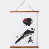 mit sumi-e-Beauty-Tinte Wandteppich Mit Holzrahmen (Vorderseite)