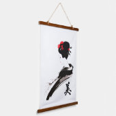 mit sumi-e-Beauty-Tinte Wandteppich Mit Holzrahmen (Gewinkelt)