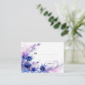 Mit süßem Text hinten 💙 Cornflower Reverie Platzkarte (Stehend Vorderseite)