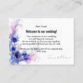 Mit süßem Text hinten 💙 Cornflower Reverie Platzkarte (Rückseite)