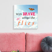 Mit tapferen Flügeln fliegt sie. Leinwanddruck (Insitu (Wohnzimmer))