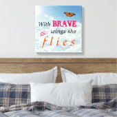 Mit tapferen Flügeln fliegt sie. Leinwanddruck (Insitu (Schlafzimmer))