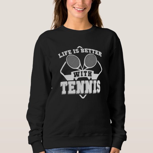 Mit Tennisschlägersportarten Sweatshirt (Vorderseite)