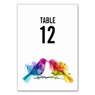 Mit Text auf der Rückseite Hochzeit Rainbow Lovebi Tischnummer