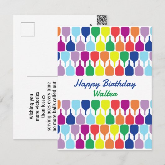 Mit Text Farbige Paddelpaddel 💚 ❤️ 💛 💙 Postkarte (Vorne/Hinten)