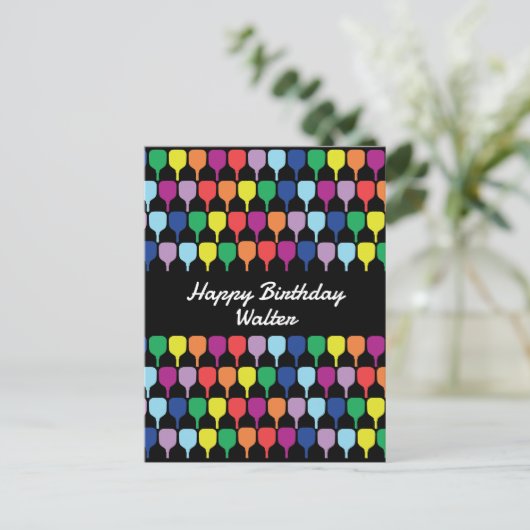 Mit Text Farbige Paddelpaddel 💚 ❤️ 💛 💙 Postkarte (Stehend Vorderseite)