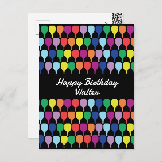 Mit Text Farbige Paddelpaddel 💚 ❤️ 💛 💙 Postkarte (Vorne/Hinten)