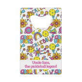 Mit Text, Groovy, Retro 90er, weiß Geldbeutel Flaschenöffner (Vorderseite)