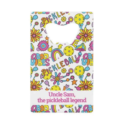 Mit Text, Groovy, Retro 90er, weiß Geldbeutel Flaschenöffner (Vorderseite)