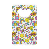 Mit Text, Groovy, Retro 90er, weiß Geldbeutel Flaschenöffner (Rückseite)