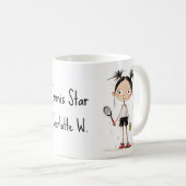 Mit Text, niedliches Tennisstar Kaffeetasse (VorderseiteRechts)
