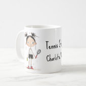 Mit Text, niedliches Tennisstar Kaffeetasse (Vorderseite Links)