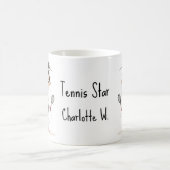 Mit Text, niedliches Tennisstar Kaffeetasse (Mittel)