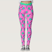 Mit Text pastellfarben I Liebe Pickleball pink Leggings (Vorderseite)