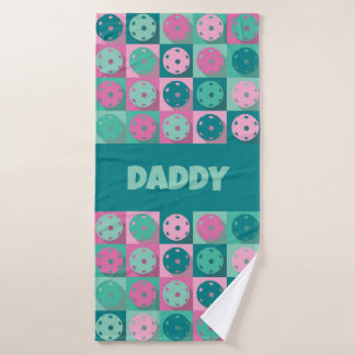 Mit Text Phantastisch pickleball pink 💗 und minze Badehandtuch