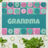 Mit Text Phantastisch pickleball pink 💗 und minze Geschirrtuch (Gefaltet)