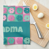 Mit Text Phantastisch pickleball pink 💗 und minze Geschirrtuch (Viertel Falte)