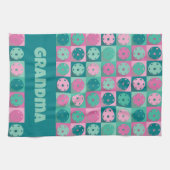 Mit Text Phantastisch pickleball pink 💗 und minze Geschirrtuch (Horizontal)