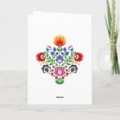 Mit Text Phantastische polnische Folk Wycinanki Vi Dankeskarte (Rückseite)