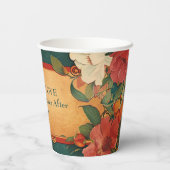 🌹 mit Text Rose Romantik: Jugendstil-Splendor Pappbecher (Rückseite)