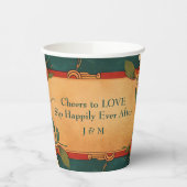 🌹 mit Text Rose Romantik: Jugendstil-Splendor Pappbecher (Links)