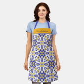 Mit Text 💙 schöne blaue und gelbe Azulejos 💛 Schürze (Getragen)
