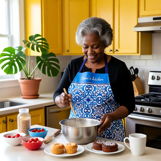 Mit Text 💙 🤍 schönen Mittelmeer Azulejos Schürze