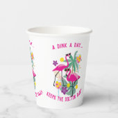 Mit Text Summer Pickleball 🤩 tropisches Party Pappbecher (Rückseite)