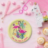 Mit Text Summer Pickleball 🤩 tropisches Party  Pappteller (Party)