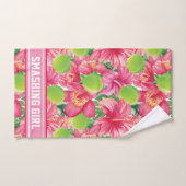 Mit Text 🌺 tropischen Tennis mit Hibiskus, Handtuch (Handtuch)