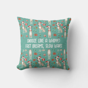Mit Text Whippet Yuletide Kissen