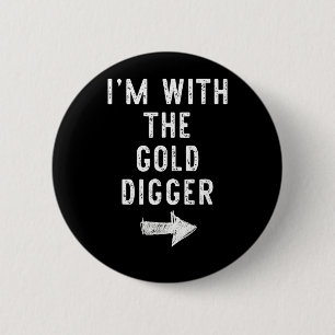 mit The Gold Digger Lustiges Halloween-Paar Button