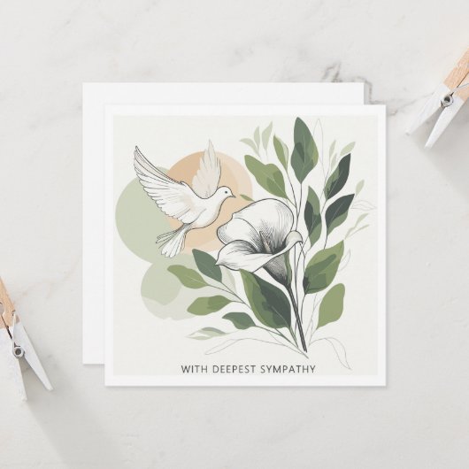 Mit tiefem Beileid Karte (Vorderseite/Rückseite Beispiel)