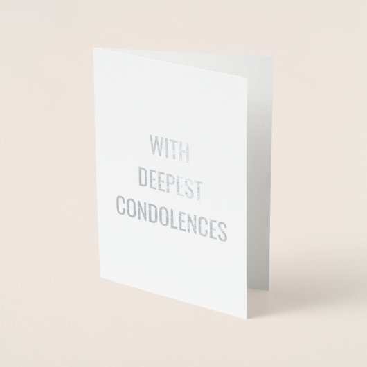 Mit tiefem Beileid Text Minimalistisches Beileid Folienkarte (Vorderseite)