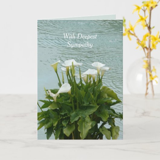 Mit tiefstem Beileid, Calla Lilies Karte (Gelbe Blume)