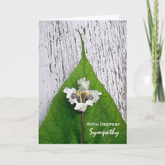 Mit tiefstem Beileid Catalpa Blossom und Leaf Karte