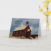 Mit tiefstem Beileid die alte historische Kirche b Karte (Gelbe Blume)