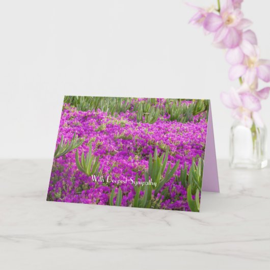 Mit tiefstem Beileid, Ice Pflanze Purple Blumen Karte (Orchidee)