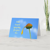Mit tiefstem Beileid - mit einer Blume Karte (Vorderseite)