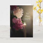 Mit tiefstem Beileid mit weißen und rosafarbenen E Karte (Gelbe Blume)