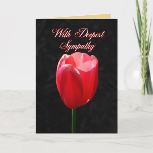 Mit tiefstem Beileid Red Tulip Karte (Vorderseite)
